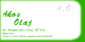 akos olaj business card